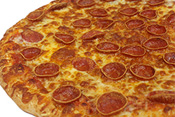 photo of a chicago style pizza